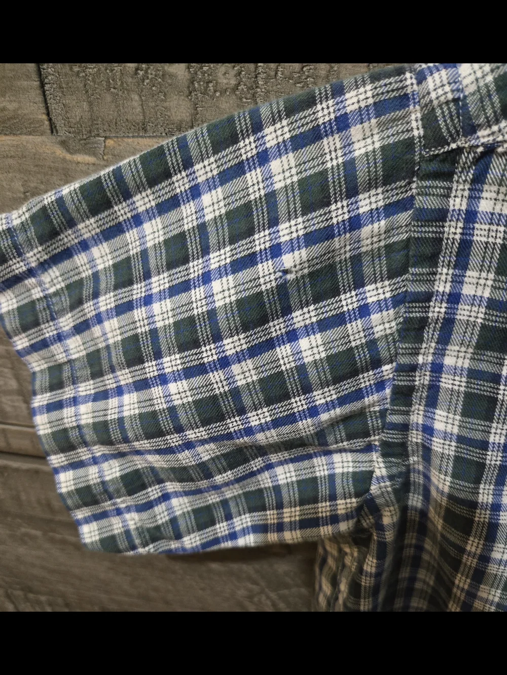 Ralph Lauren Boys Sz 6 Plaid Button Down Shirt Blue Green 100% Cotton Pony Logo